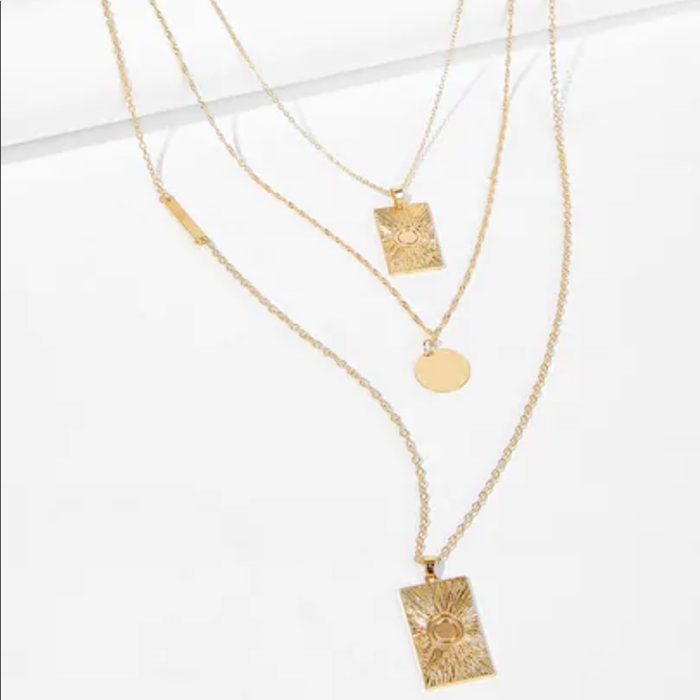 SALE Sunrise Layered Pendant Necklace - Picture 3 of 5